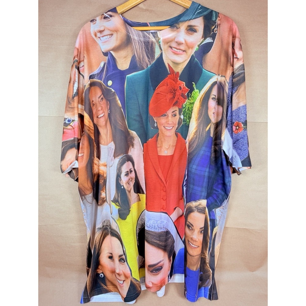 Wild Wear Kate Middleton Photo Collage Shirt XXL Princess of Wales Royal T-Shirt